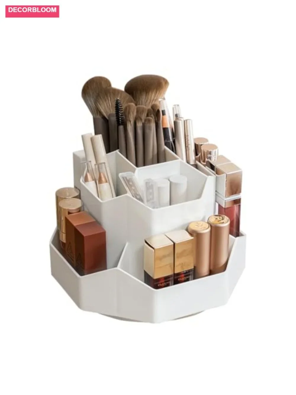 360 Rotating Makeup Brush Holder 9 Slots Organizer